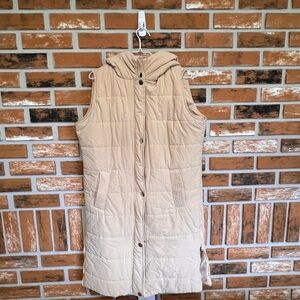 Long length hooded Puffer Vest